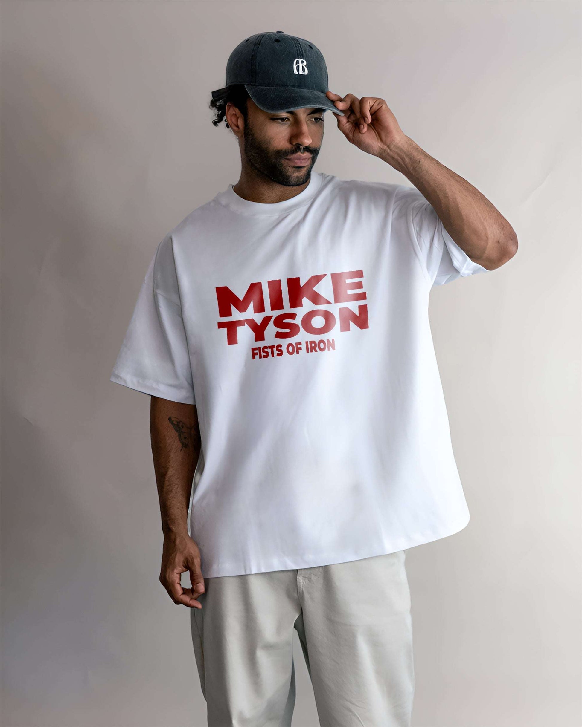 BOXING POWERHOUSE WHITE OVERSIZED T-SHIRT