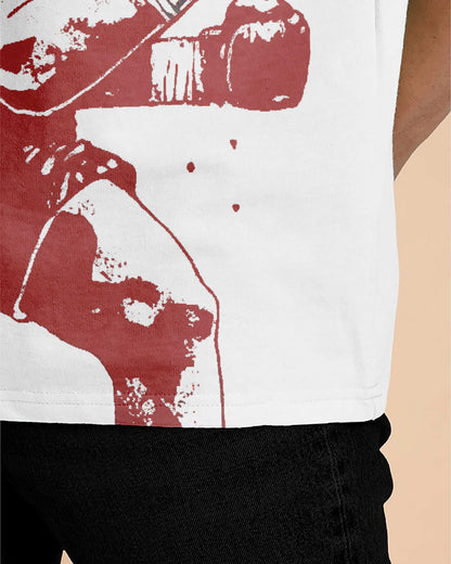 BOXING POWERHOUSE WHITE OVERSIZED T-SHIRT